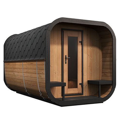 SaunaLife Model CL12GCP 8-Person Cube-Series Outdoor Home Sauna Suite