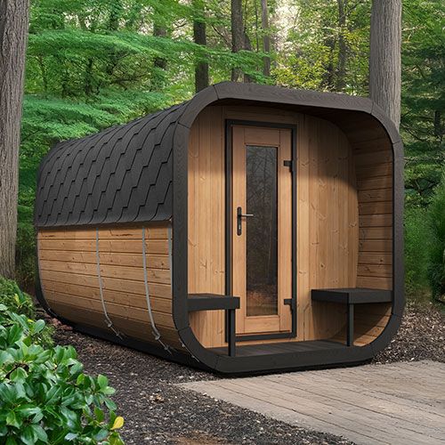 SaunaLife Model CL12GCP 8-Person Cube-Series Outdoor Home Sauna Suite
