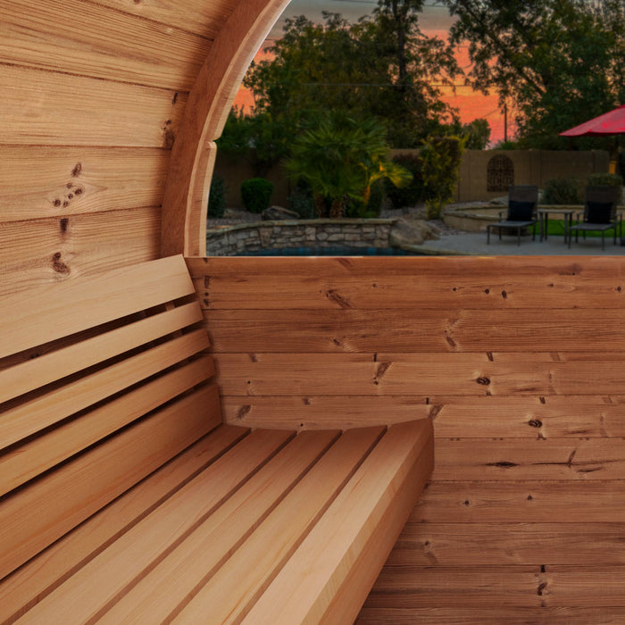 SaunaLife Ergo E6W 3-Person Outdoor Traditional Sauna Barrel With Window