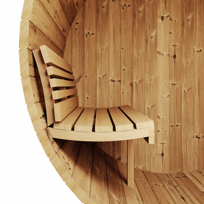 SaunaLife E6 3-Person Traditional Outdoor Barrel Sauna With Thermo-Spruce Floor