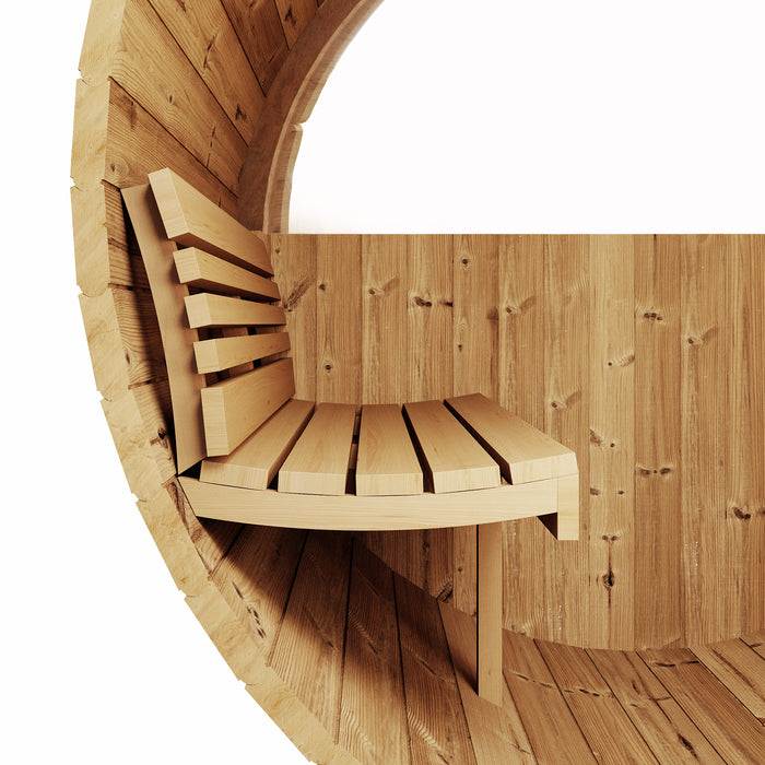 SaunaLife E7W ERGO Series  4-Person Traditional Barrel Sauna with Back Window