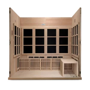 Golden Designs Catalonia 8-person PureTech™ Near Zero EMF (Under 2MG) FAR Infrared Sauna (Canadian Hemlock) for Yoga and Wheel Chair Accessible