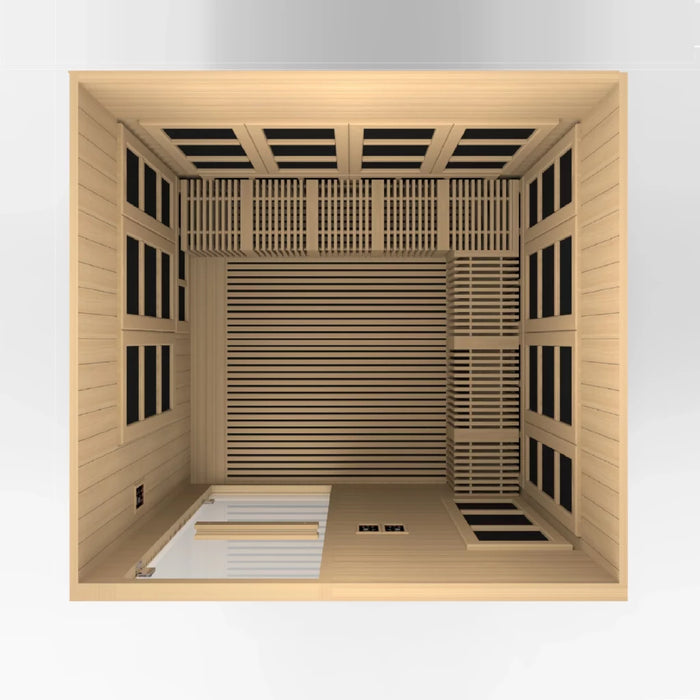 Golden Designs Catalonia 8-person PureTech™ Near Zero EMF (Under 2MG) FAR Infrared Sauna (Canadian Hemlock) for Yoga and Wheel Chair Accessible