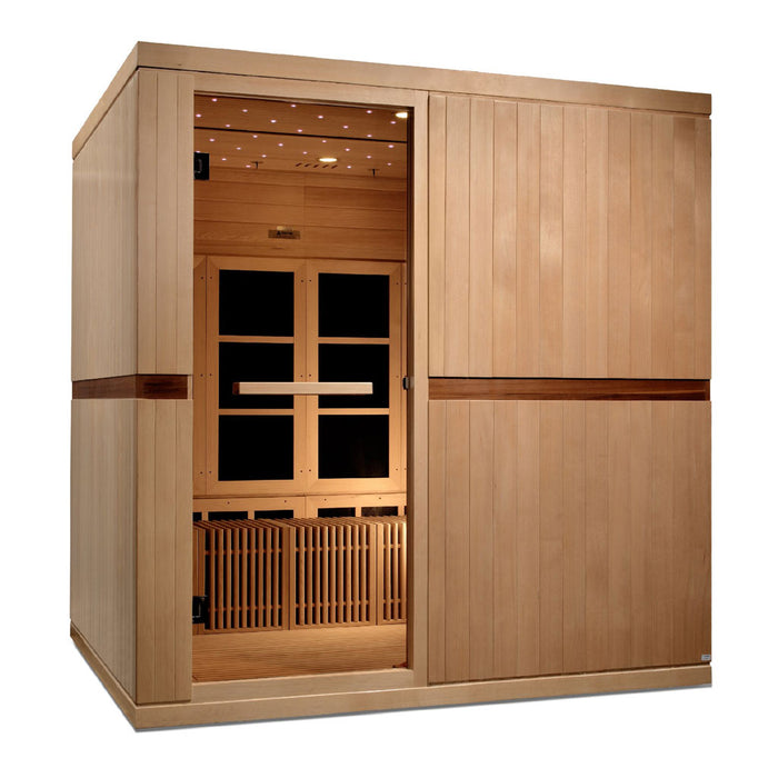 Golden Designs Catalonia 8-person PureTech™ Near Zero EMF (Under 2MG) FAR Infrared Sauna (Canadian Hemlock) for Yoga and Wheel Chair Accessible