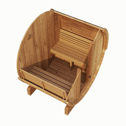 SaunaLife E6 3-Person Traditional Outdoor Barrel Sauna With Thermo-Spruce Floor