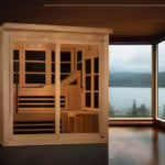 Golden Designs Monaco Limited Edition 6-person PureTech™ Near Zero EMF FAR Infrared Sauna (Canadian Hemlock) with 4 speakers and  15” LCD Monitor