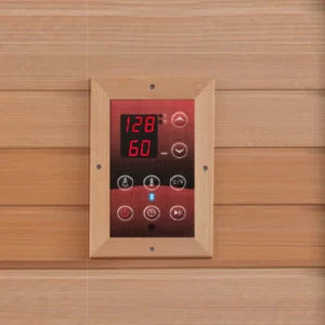 Golden Designs Monaco Limited Edition 6-person PureTech™ Near Zero EMF FAR Infrared Sauna (Canadian Hemlock) with 4 speakers and  15” LCD Monitor