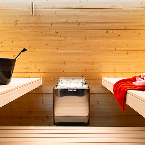 SaunaLife E6 3-Person Traditional Outdoor Barrel Sauna With Thermo-Spruce Floor
