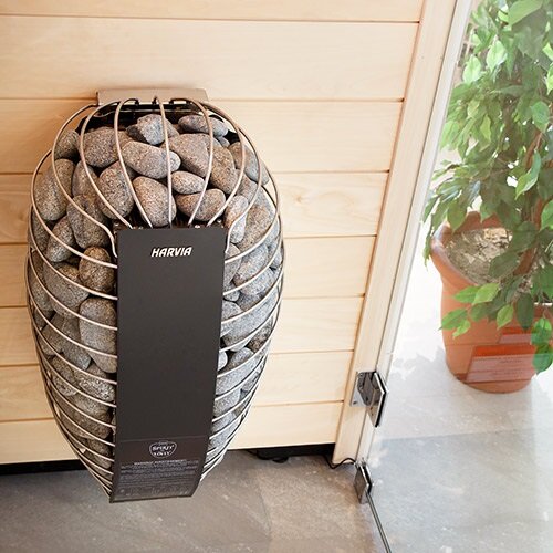 Harvia Spirit SP80E Spirit Series 8kW Sauna Heater, Black with Stones