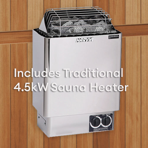 Finnmark FD-5 4-Person XL Trinity Hybrid Infrared, Traditional Stove Sauna & Red Light Combo