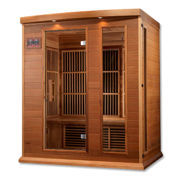 Maxxus Red Cedar Low EMF Far IR Sauna 3 Person with built in speakers