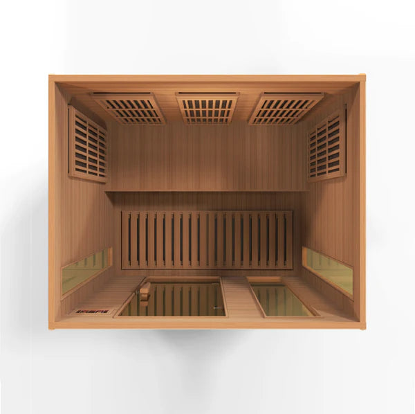 Maxxus Red Cedar Low EMF Far IR Sauna 3 Person with built in speakers