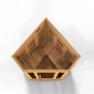 Maxxus "Avignon" 3 Person Corner Unit Near Zero EMF FAR IR Canadian Red Cedar Sauna with built in speakers