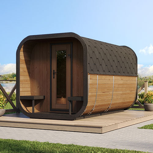SaunaLife Model CL12GCP 8-Person Cube-Series Outdoor Home Sauna Suite