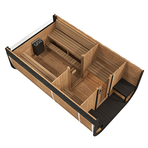 SaunaLife Model CL12GCP 8-Person Cube-Series Outdoor Home Sauna Suite