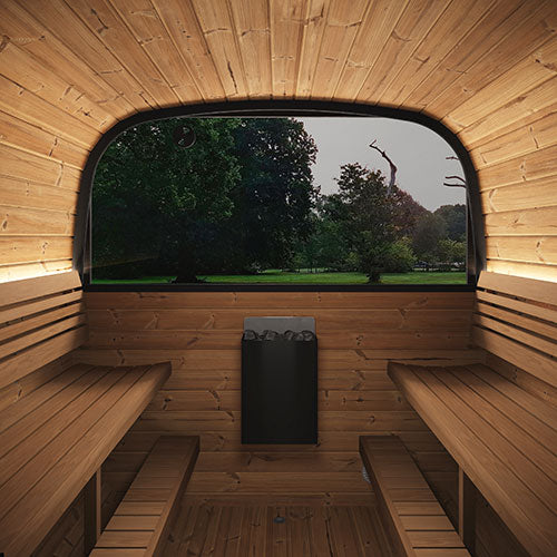 SaunaLife Model CL12GCP 8-Person Cube-Series Outdoor Home Sauna Suite