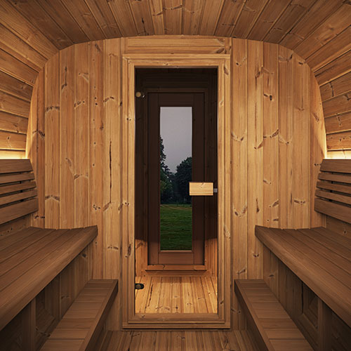 SaunaLife Model CL12GCP 8-Person Cube-Series Outdoor Home Sauna Suite