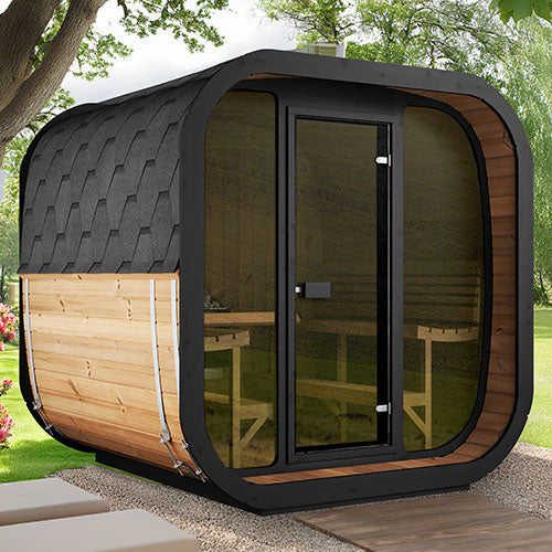 SaunaLife Model CL7G 6-Person Cube-Series Outdoor Traditional Sauna