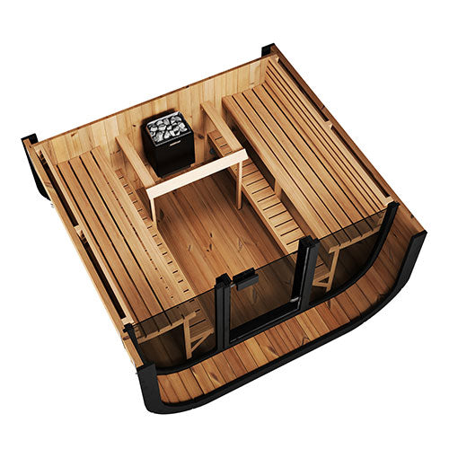 SaunaLife Model CL7G 6-Person Cube-Series Outdoor Traditional Sauna