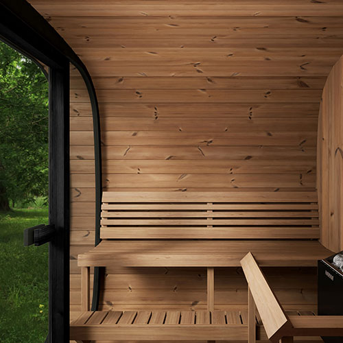 SaunaLife Model CL7G 6-Person Cube-Series Outdoor Traditional Sauna