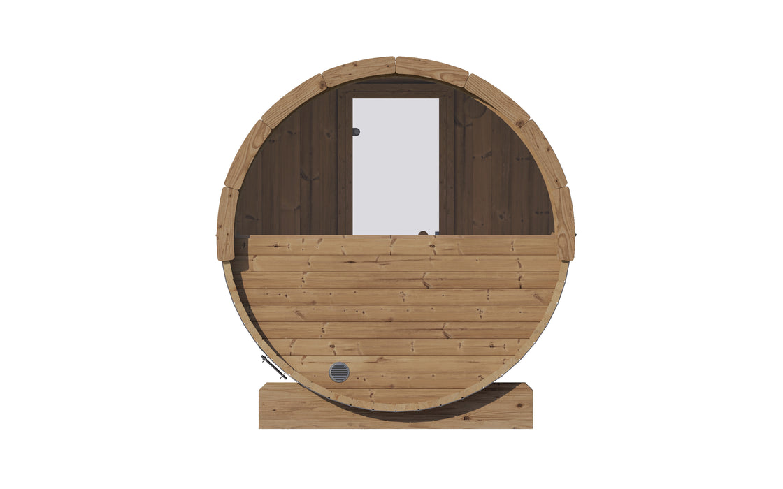 SaunaLife E7W ERGO Series  4-Person Traditional Barrel Sauna with Back Window