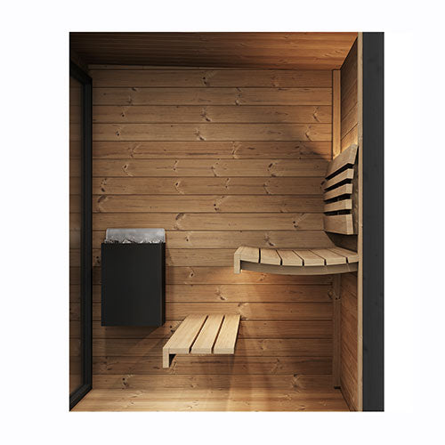 SaunaLife GL4 Outdoor DIY 4-Person Outdoor Sauna Kit, Garden Luxury-Series