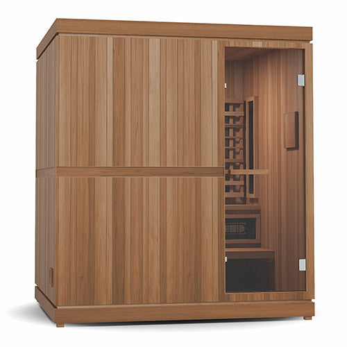 Finnmark FD-5 4-Person XL Trinity Hybrid Infrared, Traditional Stove Sauna & Red Light Combo